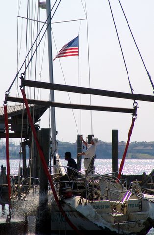 Tom lowers the Flag on Celebration for the last time.