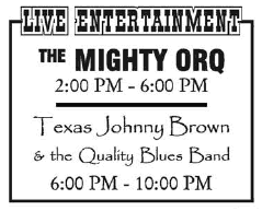 Live Music Mighty Orq & Texas Johnny Bown