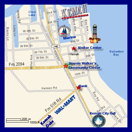 A Map of Kemah Texas