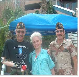 Members Bacliff VFW with Poppy Customer Jean Durkee with her Poppie