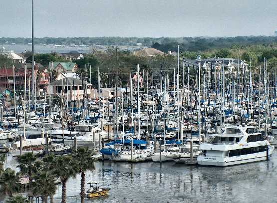 Kemah Boardwalk Marina from the Bridge